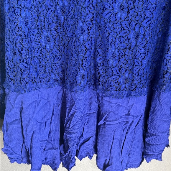 Free People Tell Tale Lace Tunic Royal Blue Size Medium - Picture 8 of 9